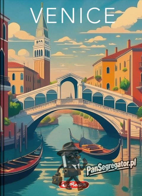 Brulion B5 160 kartek w kratkę z marginesem Zeszyt szkolny RETRO CITY 400196853 HERLITZ