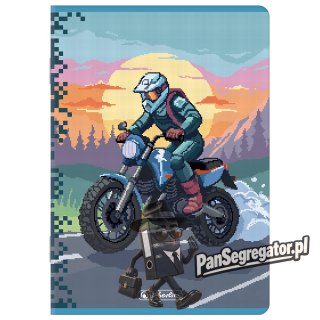 Zeszyt A5 16k linia podwójna kolorowa PIXEL FUN chłopięcy 400207498 HERLITZ