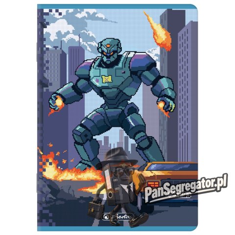 Zeszyt A5 16k linia podwójna kolorowa PIXEL FUN chłopięcy 400207498 HERLITZ