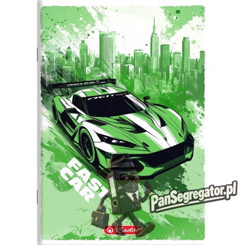 Zeszyt szkolny A5 16 kartek w kratkę 70g FAST CAR 400196833 HERLITZ
