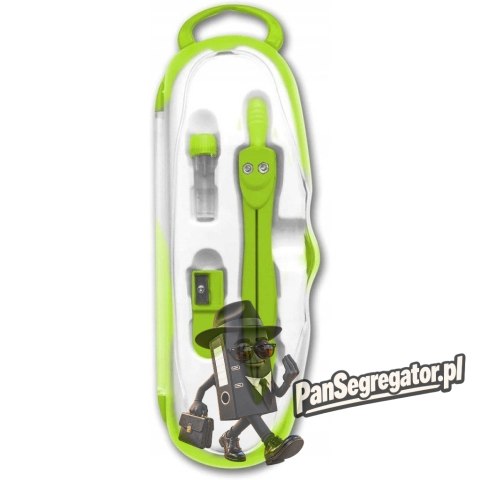 Cyrkiel szkolny z grafitem 2mm ( grafity +temperówka) PC-101 zielony w etui TT7634 PENMATE