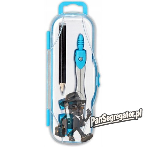 Cyrkiel szkolny z ołówkiem + temperówka w etui PC-102 niebieski TT7637 PENMATE