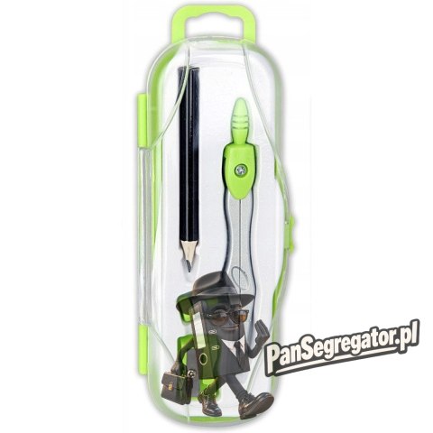 Cyrkiel szkolny z ołówkiem + temperówka w etui PC-102 zielony TT7638 PENMATE