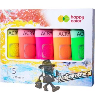 Farba akrylowa 5 kol. x 75ml mix neonowy HA 7370 0075-MIXFlu Happy Color