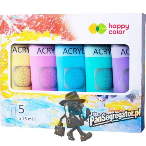 Farba akrylowa 5 kol. x 75ml mix pastelowy HA 7370 0075-MIXPas Happy Color