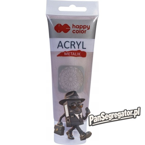 Farba akrylowa 75 ml, różowe złoto metalik, HAPPY COLOR HA 7370 0075-121