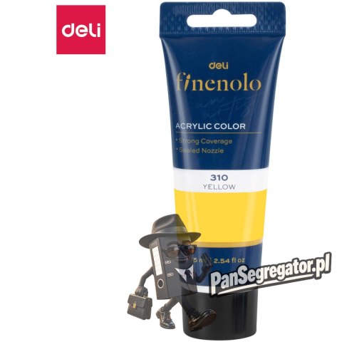 Farba akrylowa FINENOLO 75ml żółta EC75-YL DELI