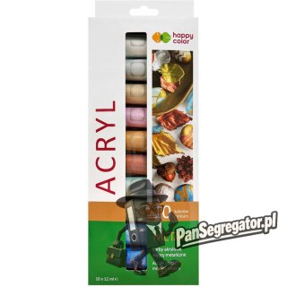 Farba akrylowa metaliczna 10 kol. x 12 ml HAPPY COLOR HA 7370 0012-M10