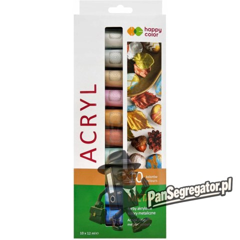 Farba akrylowa metaliczna 10 kol. x 12 ml HAPPY COLOR HA 7370 0012-M10
