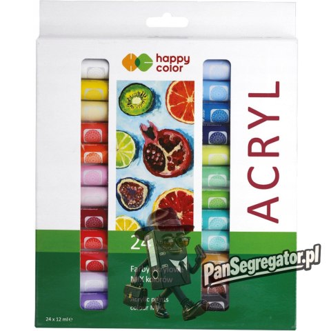 Farba akrylowa zestaw 24 kolorów, 12ml HA 7370 0012-K24 HAPPY COLOR