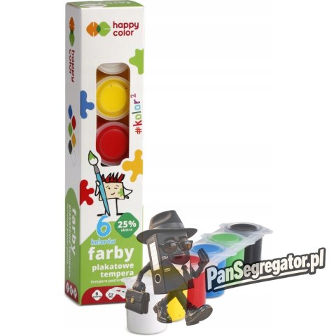 Farba plakatowa HAPPY COLOR TEMPERA 6kol. x25ml HA 3310 0025-K6