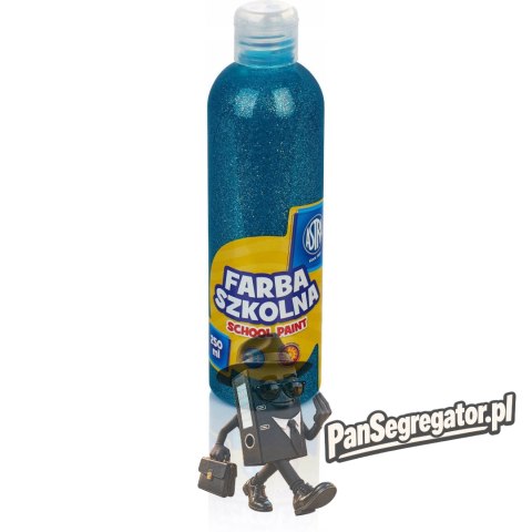 Farba plakatowa szkolna ASTRA 250ml brokatowy turkus 301217040 ASTRA