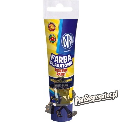 Farba plakatowa w tubkach 30ml szkolna ciemno niebieska 83110914 ASTRA