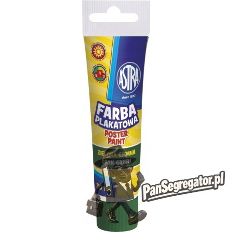 Farba plakatowa w tubkach 30ml szkolna ciemno zielona 83110906 ASTRA