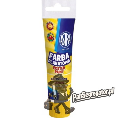 Farba plakatowa w tubkach 30ml szkolna cytrynowa żółta 83110908 ASTRA