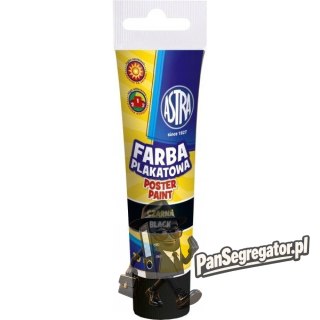 Farba plakatowa w tubkach 30ml szkolna czarna 83110909 ASTRA