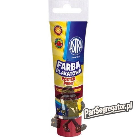 Farba plakatowa w tubkach 30ml szkolna czerwona ciemna 83110911 ASTRA
