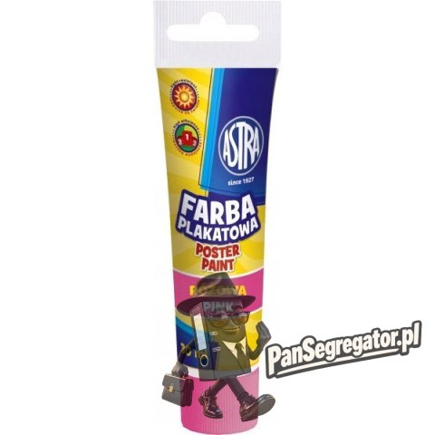 Farba plakatowa w tubkach 30ml szkolna różowa 301107002 ASTRA