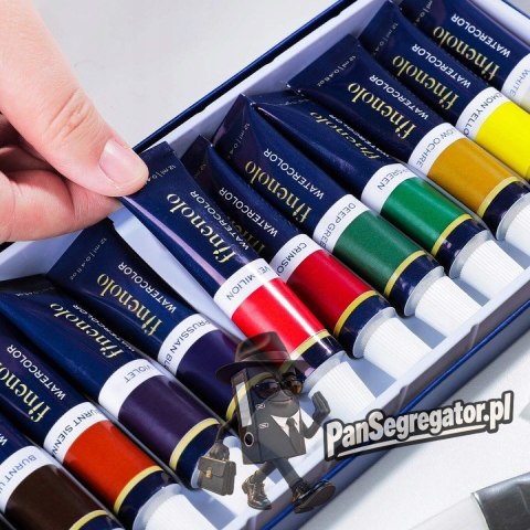 Farby akwarelowe FINENOLO 12 kolorów 12ml tuba EC19-12 DELI