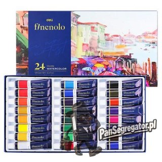 Farby akwarelowe FINENOLO 24 kolory 12ml tuba EC19-24 DELI