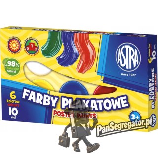 Farby plakatowa zestaw 6 kolorów 10ml szkolne 83111903 ASTRA