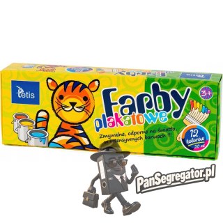 Farby plakatowe 12kol.20ml TETIS KF001-D