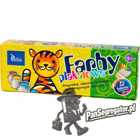 Farby plakatowe 12kol.20ml TETIS KF001-D