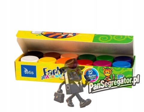 Farby plakatowe 12kol.20ml TETIS KF001-D