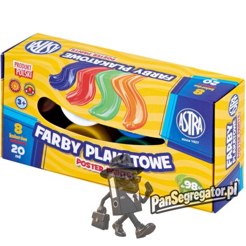 Farby plakatowe 8 kolorów 20ml Standard Box 301123041 ASTRA