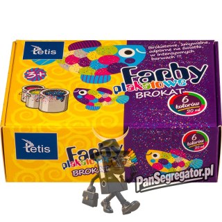 Farby plakatowe brokatowe 20ml. 6 kolorów KF003-A TETIS