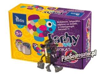 Farby plakatowe brokatowe 20ml. 6 kolorów KF003-A TETIS