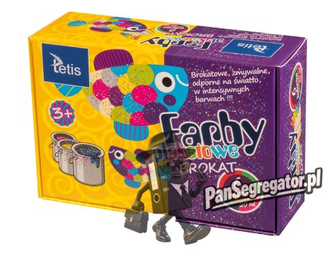 Farby plakatowe brokatowe 20ml. 6 kolorów KF003-A TETIS