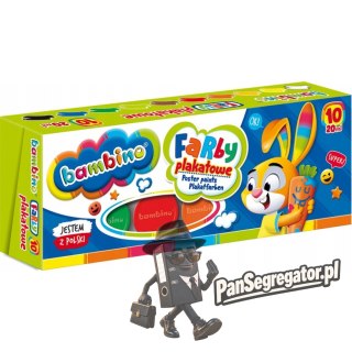Farby plakatowe dla dzieci Zestaw 10 kolorów x 20ml BAMBINO St.Majewski