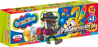 Farby plakatowe dla dzieci Zestaw 12 kolorów x 20ml + 1 farba cielista gratis BAMBINO
