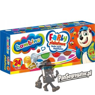 Farby plakatowe dla dzieci Zestaw 24 kolory x 10ml BAMBINO