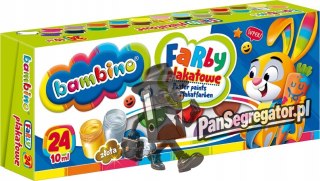 Farby plakatowe dla dzieci Zestaw 24 kolory x 10ml BAMBINO