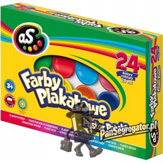 Farby plakatowe duży zestaw 24 kolory 20ml szkolne AS 301219005