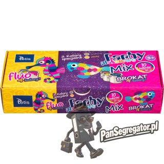 Farby plakatowe mix fluo/brokat 10ml. 10 kolorów KF004-C TETIS