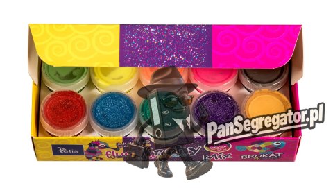 Farby plakatowe mix fluo/brokat 10ml. 10 kolorów KF004-C TETIS