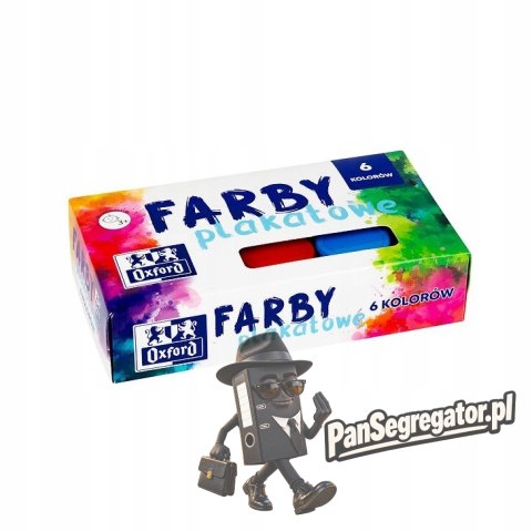 Farby plakatowe szkolne 6 kolorów 20ml zestaw 400167103 OXFORD