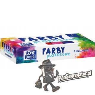 Farby plakatowe szkolne 8 kolorów 20ml zestaw 400167102 OXFORD