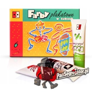 Farby plakatowe w tubach 6 kol 30ml JEDNOŚĆ