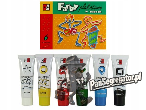 Farby plakatowe w tubach 6 kol 30ml JEDNOŚĆ