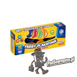 Farby plakatowe zestaw 10 kolorów 20ml szkolne Standard Box 301123044 ASTRA