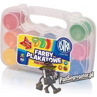 Farby plakatowe zestaw 12 kolorów 20ml + WALIZKA 301117002 ASTRA