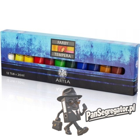 Farby tempera zestaw 12 kolorów 20ml w tubkach 83414900 ASTRA