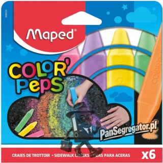 Kreda chodnikowa COLOR PEPS 6 kolorów, pud z zawieszką 936010 MAPED