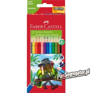 Kredki ECO COLOUR trójkątne 12 kol. + temperówka 120523 FABER-CASTELL