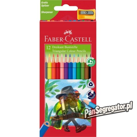 Kredki ECO COLOUR trójkątne 12 kol. + temperówka 120523 FABER-CASTELL