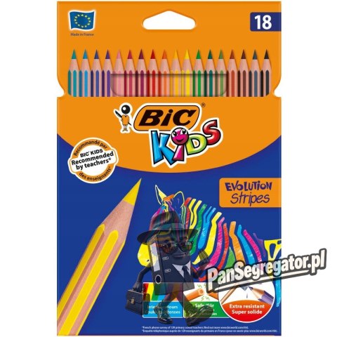Kredki Eco Evolution 18kolorów STRIPES 9505241 BIC